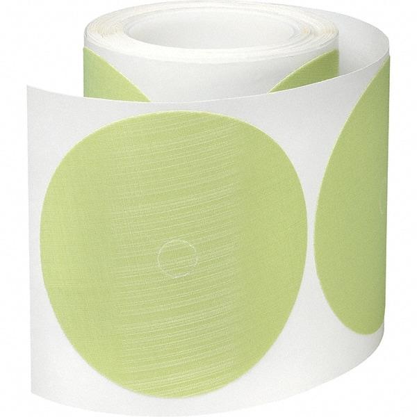 3M - 5" Diam, 35 Grit Trizact Aluminum Oxide Adhesive PSA Disc - Extra Fine Grade, Green, Polyester Backing, Flexible, Use with Random Orbital Sanders - Industrial Tool & Supply