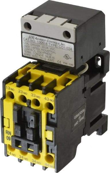 ACI - 4 Pole, 4NO, 24 VAC Control Relay - 24 Amps, 600 VDC - Industrial Tool & Supply