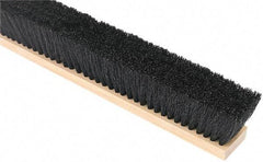 Harper Brush - 24" Medium Duty Tampico Push Broom - 3" Bristle Length, Wood Block, Threaded Handle Connection, Handle Sold Separately - Industrial Tool & Supply