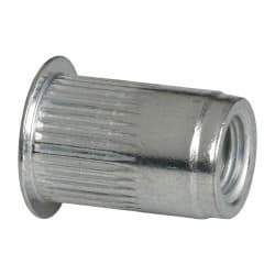 RivetKing - 1/4-20, 0.027 to 0.165" Grip, 25/64" Drill, Aluminum Standard Rivet Nut - Uncoated, Countersunk Head - Industrial Tool & Supply