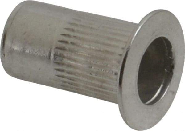 RivetKing - #8-32, 0.08 to 0.13" Grip, 17/64" Drill, Aluminum Standard Rivet Nut - Uncoated, Countersunk Head - Industrial Tool & Supply