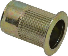 RivetKing - 0.13 to 0.225" Grip, Steel Standard Rivet Nut - Zinc Yellow Dichromate Finish, Countersunk Head - Industrial Tool & Supply