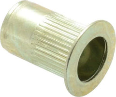 RivetKing - #10-24, 0.02 to 0.13" Grip, Steel Standard Rivet Nut - Zinc Yellow Dichromate Finish, Countersunk Head - Industrial Tool & Supply