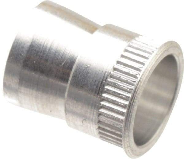 RivetKing - #10-24 UNC, Uncoated, Aluminum Knurled Rivet Nut Inserts - 0.297" to 0.302" Grip, 9/32" Drill Size - Industrial Tool & Supply