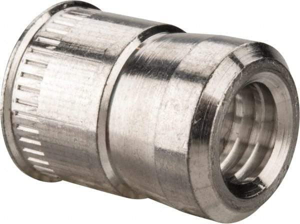 RivetKing - 1/4-20 UNC, Uncoated, Aluminum Knurled Rivet Nut Inserts - 0.391" to 0.396" Grip, 3/8" Drill Size - Industrial Tool & Supply