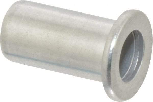 RivetKing - 1/4-20, 0.02 to 0.08" Grip, Aluminum Standard Rivet Nut - Uncoated, Drill Size Letter Q, Round Head - Industrial Tool & Supply