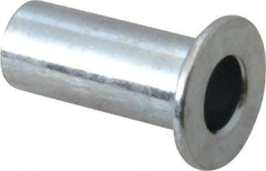 RivetKing - #10-32, 0.08 to 0.13" Grip, 1/4" Drill, Steel Standard Rivet Nut - Zinc Plated, Round Head - Industrial Tool & Supply