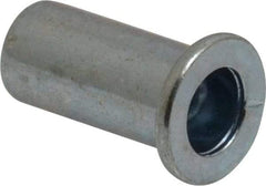 RivetKing - 1/4-20, 0.08 to 0.14" Grip, Steel Standard Rivet Nut - Zinc Plated, Drill Size Letter Q, Round Head - Industrial Tool & Supply