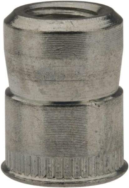 RivetKing - M6x1.00 Metric Coarse, Zinc-Plated, Steel Knurled Rivet Nut Inserts - 0.02" to 0.13" Grip, 3/8" Drill Size - Industrial Tool & Supply
