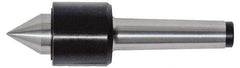 Interstate - MT3 Taper Shank Shank, 1.85" Head Diam, 900 Lb Capacity, Live Center - 5,000 Max RPM, 1.181" Point Diam, 1.26" Point Len, 900 Lb Max Workpc, Standard Point - Industrial Tool & Supply