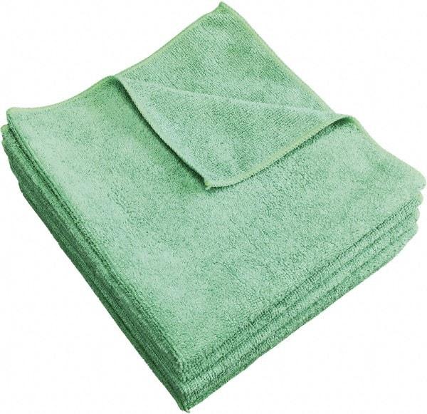 PRO-SOURCE - Dry Microfiber Wipes - Packet, 16" x 16" Sheet Size, Green - Industrial Tool & Supply