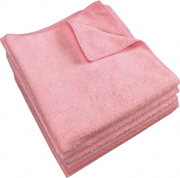 PRO-SOURCE - Dry Microfiber Wipes - Packet, 16" x 16" Sheet Size, Pink - Industrial Tool & Supply