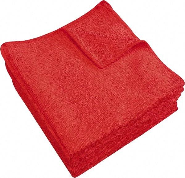 PRO-SOURCE - Dry Microfiber Wipes - Packet, 16" x 16" Sheet Size, Red - Industrial Tool & Supply