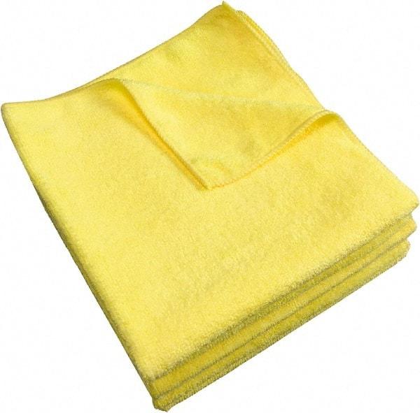 PRO-SOURCE - Dry Microfiber Wipes - Packet, 16" x 16" Sheet Size, Yellow - Industrial Tool & Supply