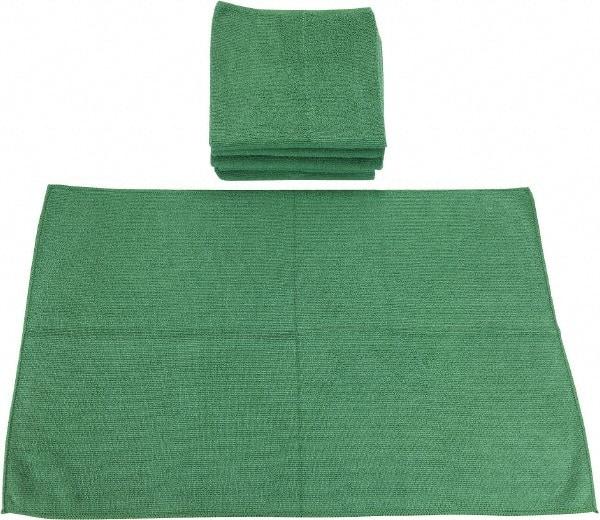 PRO-SOURCE - Reusable Microfiber Wipes - Packet, 16" x 24" Sheet Size, Green - Industrial Tool & Supply