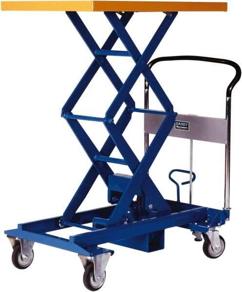 Southworth - 770 Lb Capacity Portable Foot-Operated Scissor Lift Table - 13.6" to 49-4/5" Lift Height, 35.81" Platform Length x 23.59" Platform Width - Industrial Tool & Supply