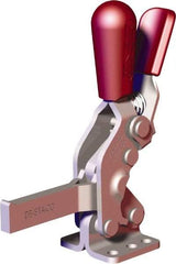 De-Sta-Co - 607 Lb Holding Capacity, Vertical Handle, Manual Hold Down Toggle Clamp - 66° Handle Movement, 75° Bar Opening, Solid Bar, Flanged Base, Carbon Steel - Industrial Tool & Supply