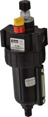 Parker - 1/4" NPT, 250 Max psi Intermediate Micro Mist Lubricator - Metal Bowl with Sight Glass, Zinc Body, 40 CFM, 175°F Max Temp, 2.81" Wide x 7.82" High - Industrial Tool & Supply