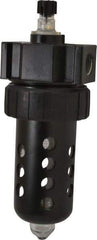 Parker - 1/2" NPT, 150 Max psi Standard Micro Mist Lubricator - Polycarbonate Bowl with Sight Glass, Zinc Body, 90 CFM, 125°F Max Temp, 3.24" Wide x 9.27" High - Industrial Tool & Supply