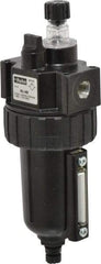 Parker - 1/4" NPT, 250 Max psi Intermediate Mist Lubricator - Metal Bowl with Sight Glass, Zinc Body, 40 CFM, 175°F Max Temp, 2.81" Wide x 7.82" High - Industrial Tool & Supply