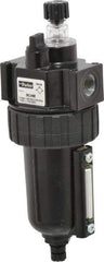 Parker - 3/8" NPT, 250 Max psi Intermediate Mist Lubricator - Metal Bowl with Sight Glass, Zinc Body, 60 CFM, 175°F Max Temp, 2.81" Wide x 7.82" High - Industrial Tool & Supply