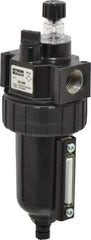 Parker - 1/2" NPT, 250 Max psi Intermediate Mist Lubricator - Metal Bowl with Sight Glass, Zinc Body, 90 CFM, 175°F Max Temp, 2.81" Wide x 7.82" High - Industrial Tool & Supply