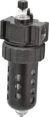 Parker - 3/4" NPT, 150 Max psi Standard Mist Lubricator - Polycarbonate Bowl with Sight Glass, Zinc Body, 90 CFM, 125°F Max Temp, 3.24" Wide x 9.27" High - Industrial Tool & Supply