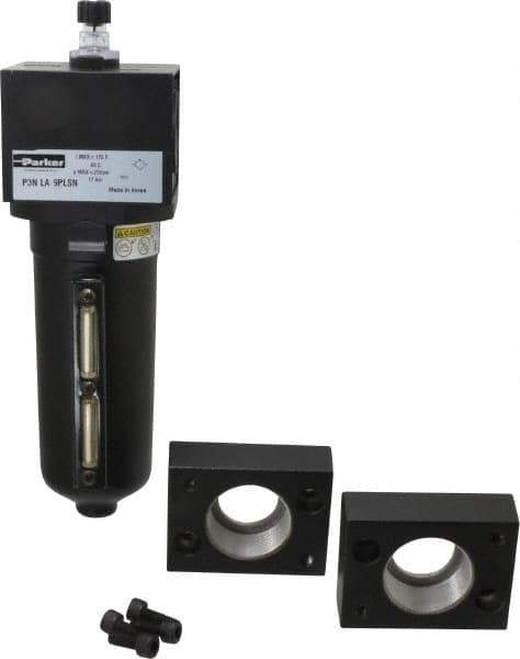 Parker - 1 1/2" NPT, 250 Max psi Heavy Duty Mist Lubricator - Metal Bowl with Sight Glass, Zinc Body, 260 CFM, 175°F Max Temp, 5.6" Wide x 11.81" High - Industrial Tool & Supply