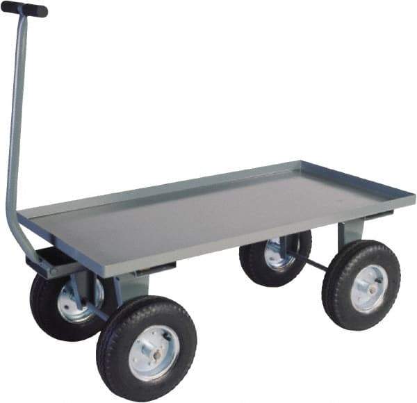 Jamco - 2,500 Lb Capacity Steel Wagon Truck - Steel Deck, 36" OAW, 19" Platform Height - Industrial Tool & Supply