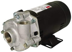 Pentair - ODP Motor, 115/208-230 Volt, 1 Phase, 1 HP, Stainless Steel Straight Pump - 1-1/4 Inch Inlet, 1-1/4 Inch Outlet, 58 Max Head psi, Stainless Steel Impeller, Viton Seal, 58 Ft. Shut Off - Industrial Tool & Supply