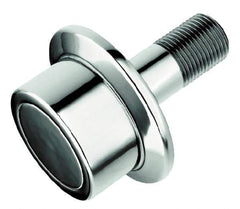 Accurate Bushing - 3-1/2" Roller Diam x 2" Width, 1-1/4" Stud Diam x 2-3/4" Length, Flanged Load Roller - Steel, 1-3/4" Thread Length, 1-1/4-12 Thread, 14,300 Lb Dynamic Cap, 16,000 Lb Static Cap - Industrial Tool & Supply