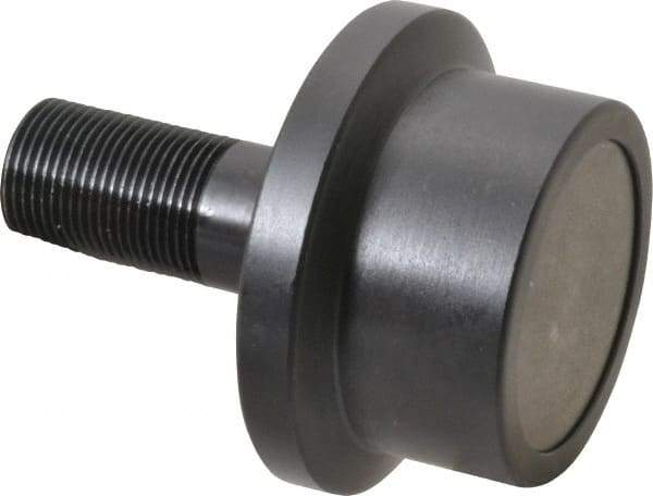 Accurate Bushing - 2-1/2" Roller Diam x 1-11/16" Width, 1" Stud Diam x 2-1/4" Length, Flanged Load Roller - Steel, 1-1/2" Thread Length, 1-14 Thread, 5,120 Lb Dynamic Cap, 3,120 Lb Static Cap - Industrial Tool & Supply