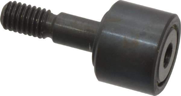 Made in USA - 1/2" Roller Diam x 3/8" Width, 3/16" Stud Diam x 5/8" Length, Stud Cam Follower - Steel, 1/4" Thread Length, 10-32 Thread, 544 Lb Dynamic Cap - Industrial Tool & Supply