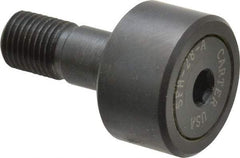 Made in USA - 7/8" Roller Diam x 1/2" Width, 3/8" Stud Diam x 7/8" Length, Stud Cam Follower - Steel, 3/8" Thread Length, 3/8-24 Thread, 1,328 Lb Dynamic Cap - Industrial Tool & Supply