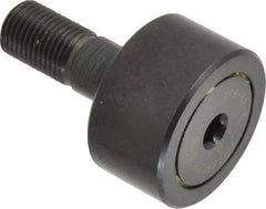 Made in USA - 1-3/8" Roller Diam x 3/4" Width, 1/2" Stud Diam x 1-1/4" Length, Stud Cam Follower - Steel, 5/8" Thread Length, 1/2-20 Thread, 3,144 Lb Dynamic Cap - Industrial Tool & Supply