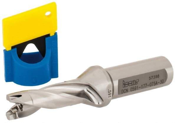 Iscar - 0.591" to 5/8" Diam, 3xD, 1.77" Max Depth, 3/4" Shank Diam, 4.68" OAL, Replaceable-Tip Drill - FCP, ICK, ICK-2M, ICM, ICN, ICP, iCP-2M Insert, 15 Seat Size, 56616923 Toolholder, Series SumoCham - Industrial Tool & Supply