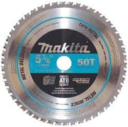 Makita - 5-3/8" Diam, 5/8" Arbor Hole Diam, 50 Tooth Wet & Dry Cut Saw Blade - Carbide-Tipped, General Purpose Action, Standard Round Arbor - Industrial Tool & Supply