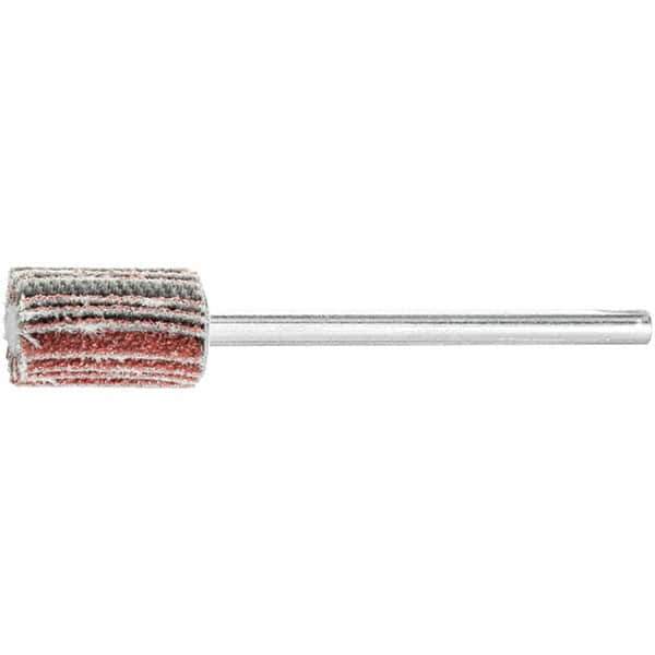 PFERD - 3/8" Diam x 5/8" Face Width, Aluminum Oxide Coated Mounted Flap Wheel - 1/8" Shank Mount, 60 Grit, 75,000 Max RPM - Industrial Tool & Supply