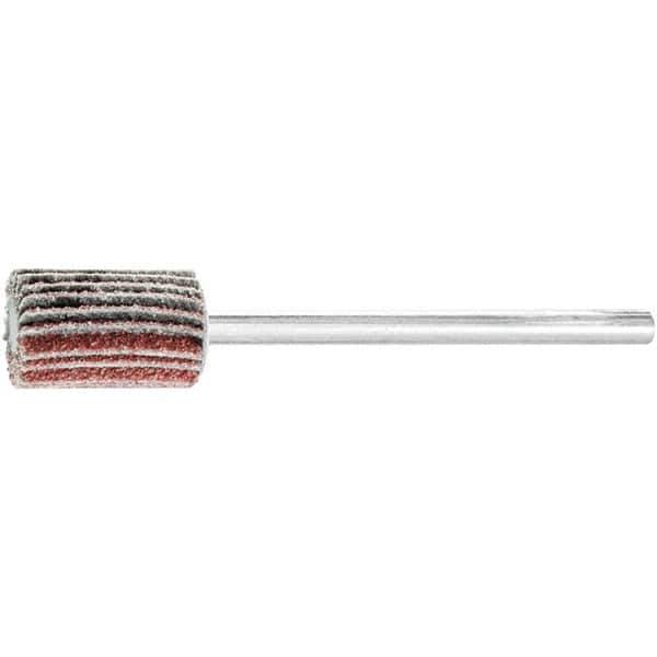 PFERD - 3/8" Diam x 5/8" Face Width, Aluminum Oxide Coated Mounted Flap Wheel - 1/8" Shank Mount, 80 Grit, 75,000 Max RPM - Industrial Tool & Supply