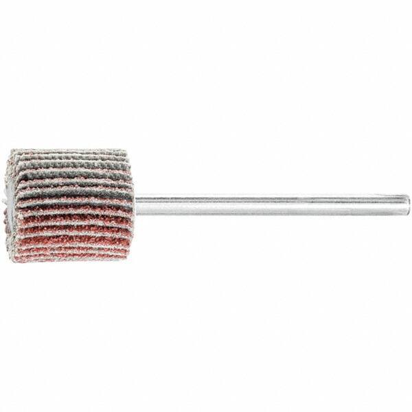 PFERD - 5/8" Diam x 5/8" Face Width, Aluminum Oxide Coated Mounted Flap Wheel - 1/8" Shank Mount, 60 Grit, 50,000 Max RPM - Industrial Tool & Supply