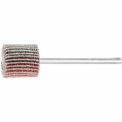 PFERD - 5/8" Diam x 5/8" Face Width, Aluminum Oxide Coated Mounted Flap Wheel - 1/8" Shank Mount, 60 Grit, 50,000 Max RPM - Industrial Tool & Supply