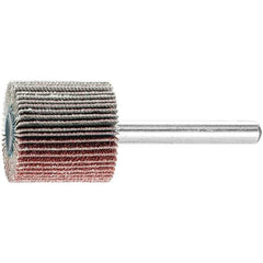 PFERD - 1" Diam x 1" Face Width, Aluminum Oxide Coated Mounted Flap Wheel - 1/4" Shank Mount, 80 Grit, 25,000 Max RPM - Industrial Tool & Supply
