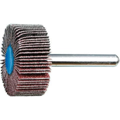 PFERD - 1-3/8" Diam x 5/8" Face Width, Aluminum Oxide Coated Mounted Flap Wheel - 1/4" Shank Mount, 80 Grit, 23,000 Max RPM - Industrial Tool & Supply