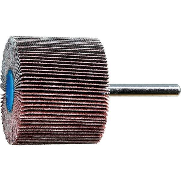 PFERD - 2" Diam x 1-1/2" Face Width, Aluminum Oxide Coated Mounted Flap Wheel - 1/4" Shank Mount, 80 Grit, 15,000 Max RPM - Industrial Tool & Supply