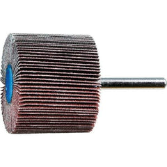 PFERD - 2" Diam x 1-1/2" Face Width, Aluminum Oxide Coated Mounted Flap Wheel - 1/4" Shank Mount, 80 Grit, 15,000 Max RPM - Industrial Tool & Supply