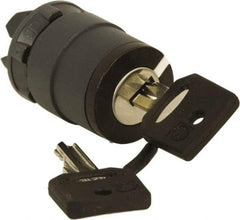 Schneider Electric - 22mm Mount Hole, 2 Position, Key Operated, Selector Switch Only - Black, Momentary (MO), Nonilluminated, Shock, Vibration and Water Resistant - Industrial Tool & Supply