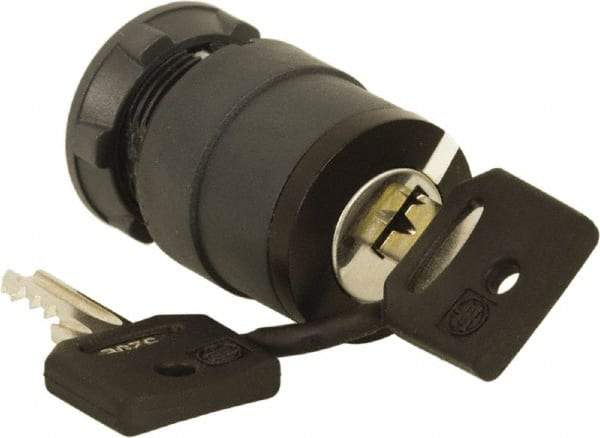 Schneider Electric - 22mm Mount Hole, 2 Position, Key Operated, Selector Switch Only - Black, Maintained (MA), Nonilluminated, Shock, Vibration and Water Resistant - Industrial Tool & Supply