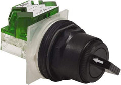 Schneider Electric - 1.18 Inch Mount Hole, 2 Position, Knob and Pushbutton Operated, Selector Switch - Black, Maintained (MA), Anticorrosive, Weatherproof, Dust and Oil Resistant - Industrial Tool & Supply