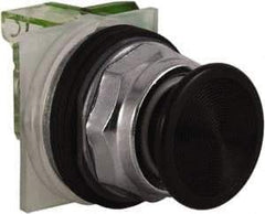 Schneider Electric - 30mm Mount Hole, Extended Straight, Pushbutton Switch with Contact Block - Black Pushbutton, Momentary (MO) - Industrial Tool & Supply