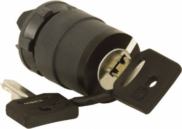 Schneider Electric - 22mm Mount Hole, 2 Position, Key Operated, Selector Switch Only - Black, Maintained (MA), Nonilluminated, Shock, Vibration and Water Resistant - Industrial Tool & Supply